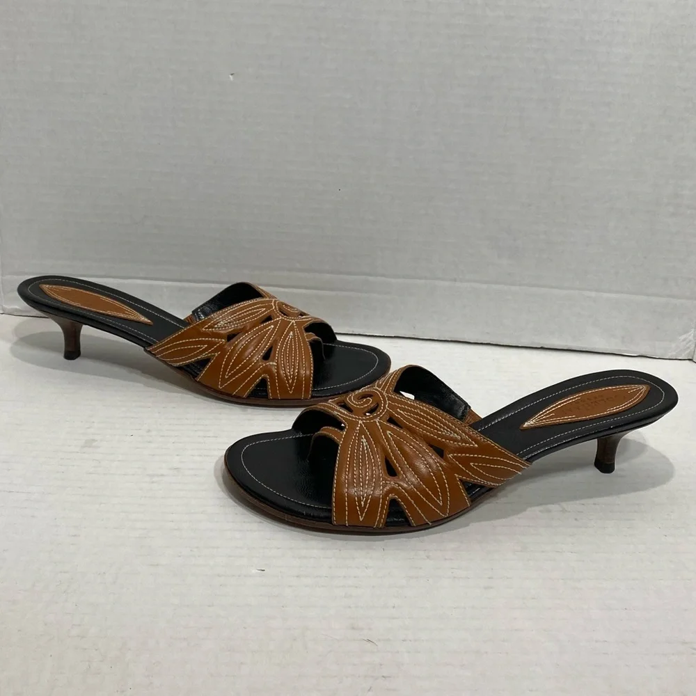Cole Haan Brown Leather Slide Sandals